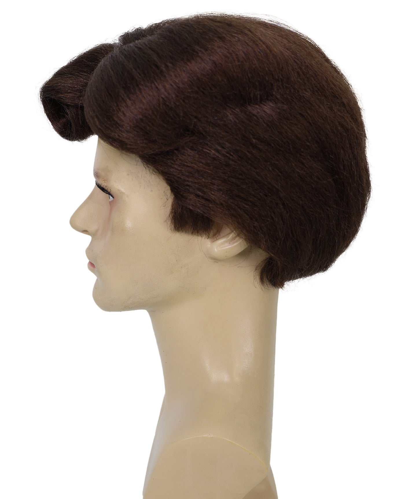 Adult Men’s Retro Rock‘n Roll Brown Greaser Wig | Vintage 50s Wig Style for Parties and Theater | Flame-retardant Synthetic Fiber
