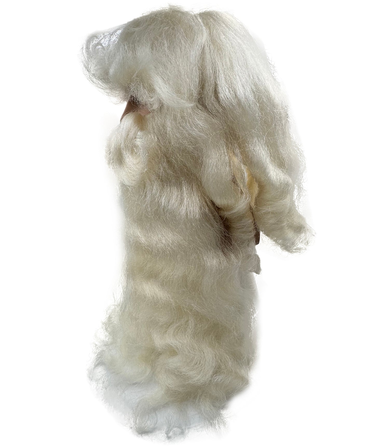 Adult Santa Claus Long Creamy white Wig & Curly Beard Set | Extra Long Festive Holiday Wig for Men | Breathable Capless Cap for Christmas, Cosplay, Parties & Events