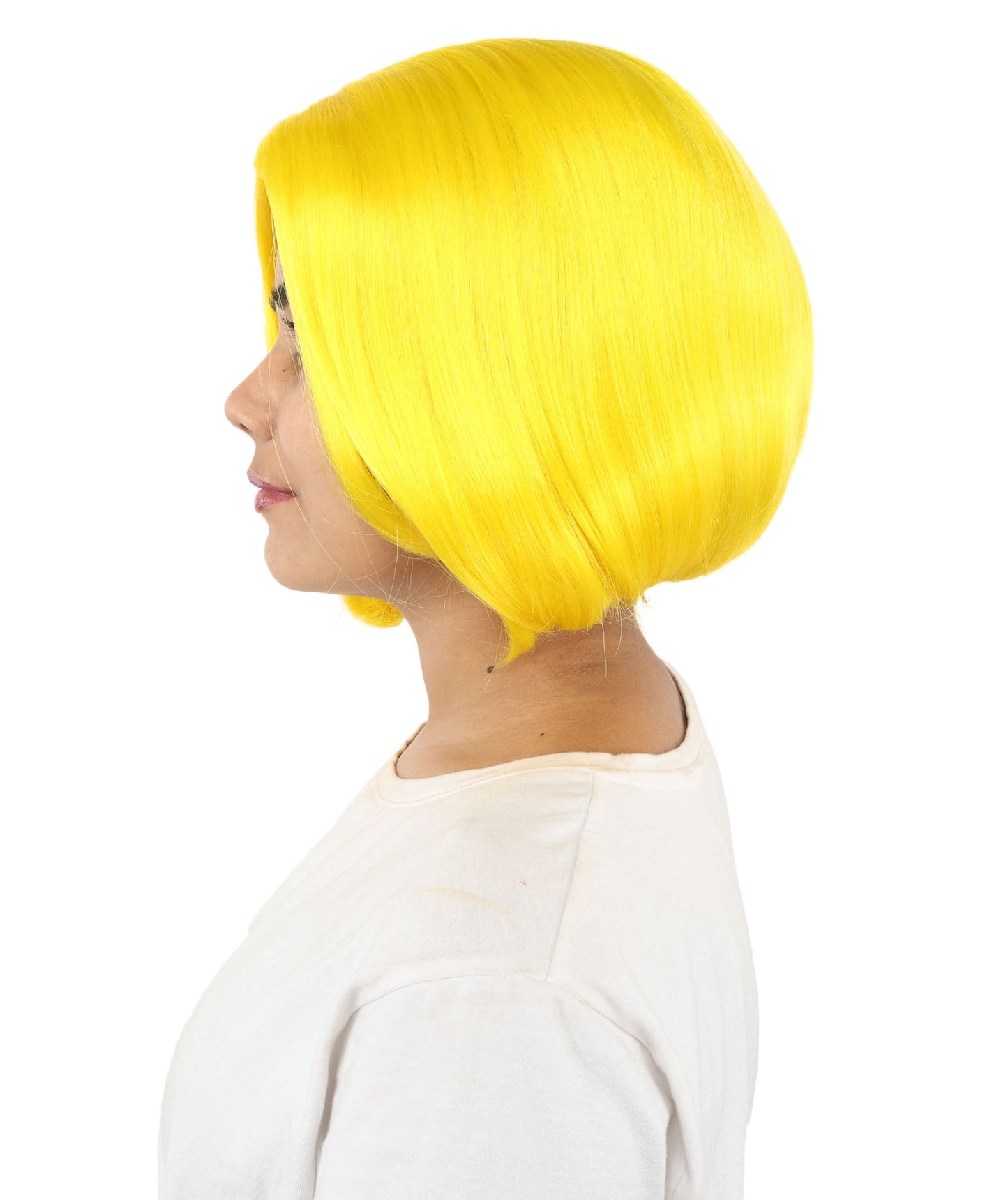 Adult Women's Two-Tone Bob Wig | Multiple Color Options | Short Straight Blunt Cut Inspired by American Pop Artist Look | Natural Hairline for Halloween and Cosplay