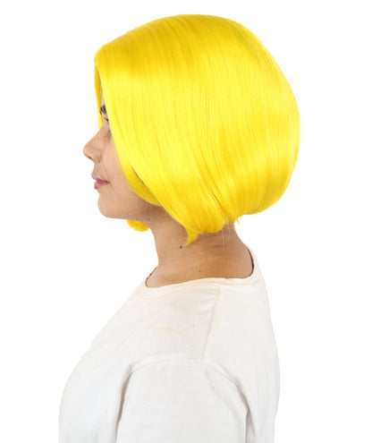 Adult Women's Two-Tone Bob Wig | Multiple Color Options | Short Straight Blunt Cut Inspired by American Pop Artist Look | Natural Hairline for Halloween and Cosplay