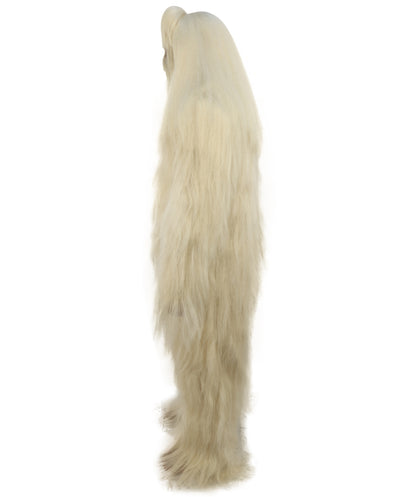 HPO Unisex Extreme Hairy Person Costume, Mask and Bundle - Full-Body Hair Suit Extra-Long Ash Brown Costume Wig for Halloween, Cosplay & Parties