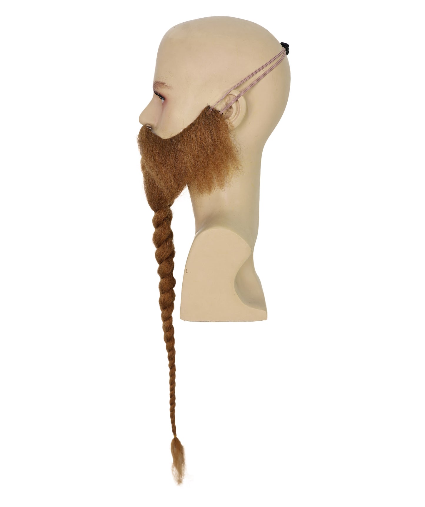 HPO Men's Extra-Long Braided Beard | Brown 25-inch and eye-catching braided facial hair design | Ideal for party, Halloween, cosplay, theater, drag, performance, costume events
