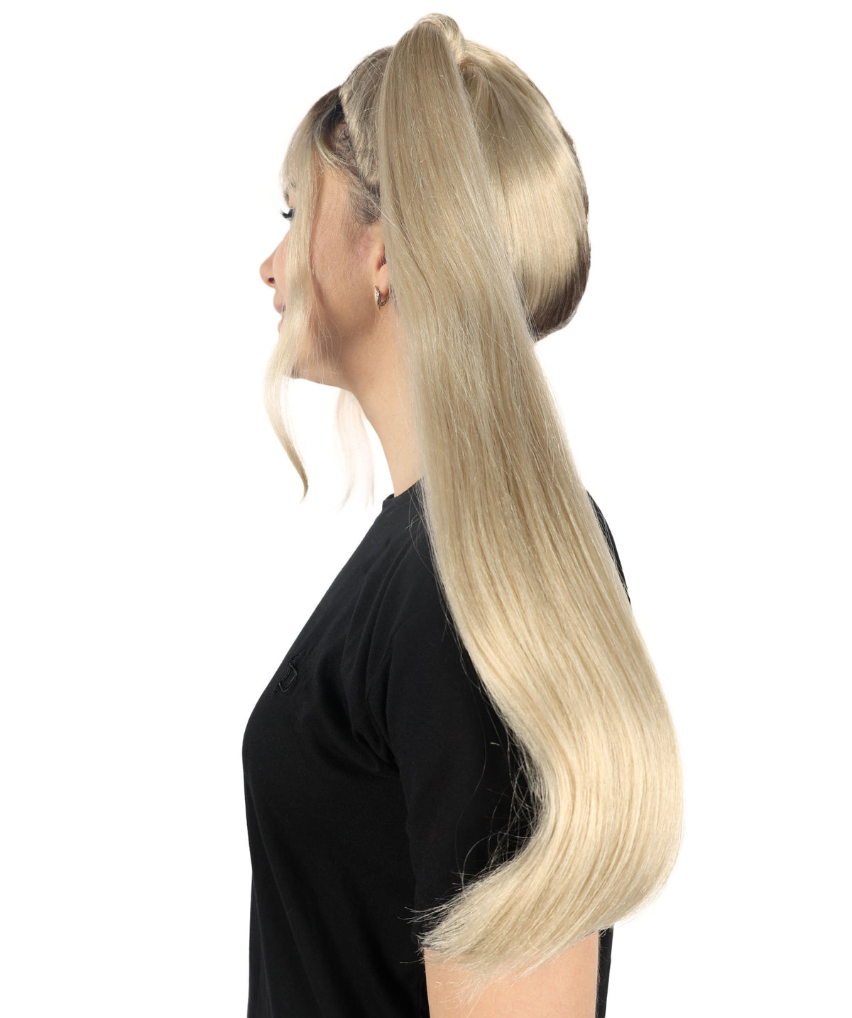 HPO Women Chic 90s Pop Star Wig Multiple Bun Style with Flirty Flair and Retro Appeal, Premium Breathable Capless Cap