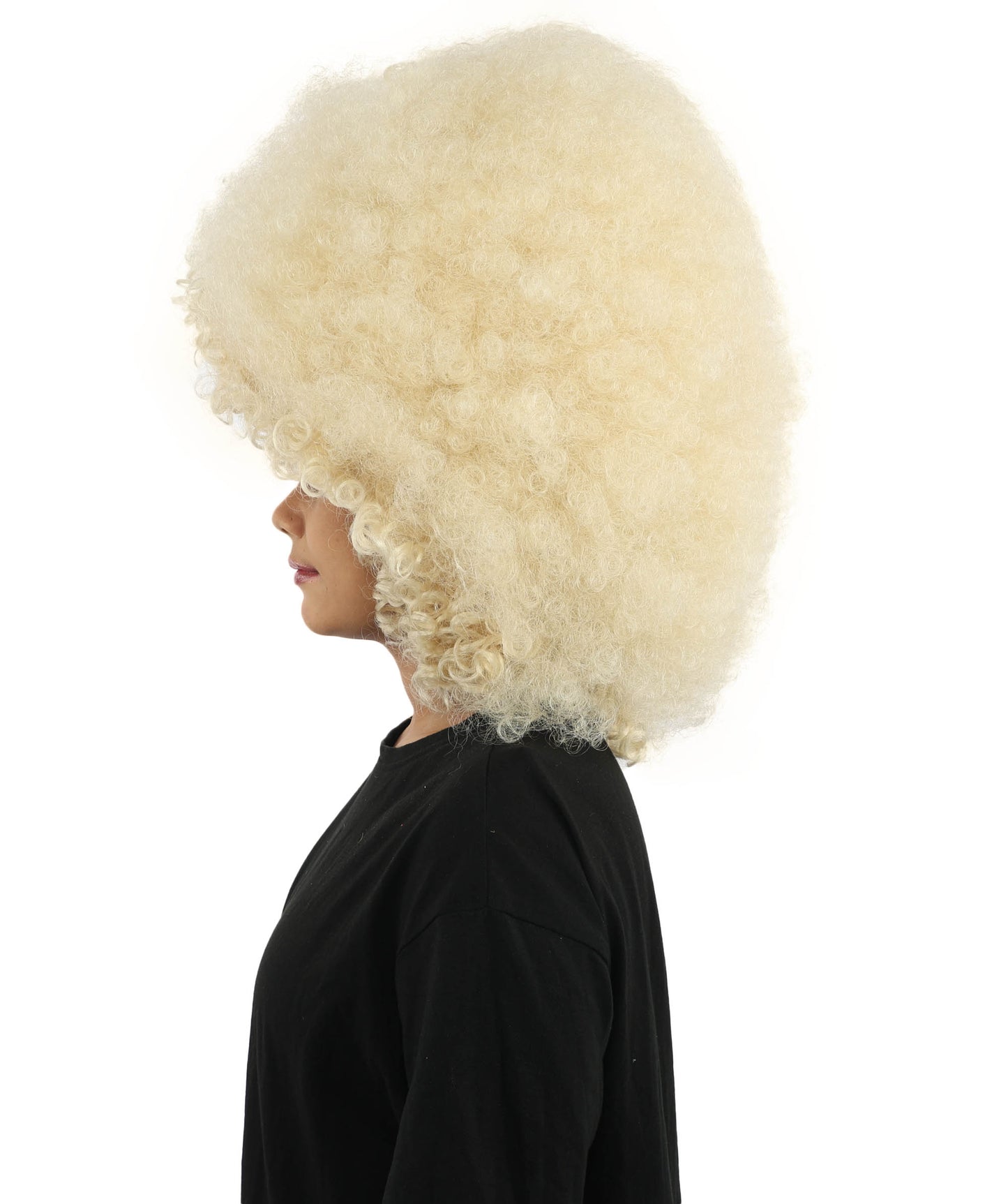 HPO Women's Giant White Glitter Afro Wig | Massive Puffy Sparkle Hair with Silver Sheen, Synthetic Fiber & Breathable Cap | Halloween, Troll Roleplay, 70s Disco Party, Theater & Funny Costume