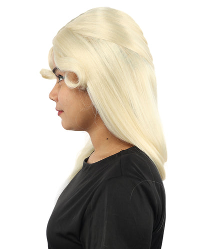 HPO Women's Braided Fantasy wig | Textured woven side plait, created of flame-retardant synthetic fiber, capless base | Theater, stage, costume events, drag