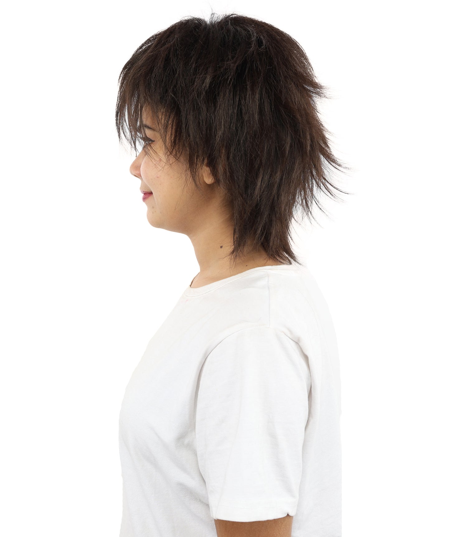 HPO Women's Spiky Layered Short Anime Wig – 12 Inch Natural Dark Brown Messy Wig with Capless Cap Design | Flame-retardant Synthetic Fiber for Costume, Halloween, Parties & Events