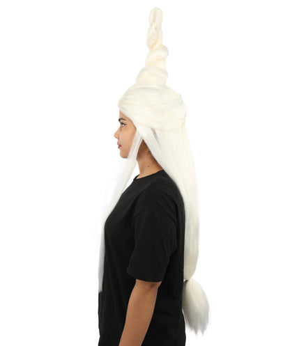 HPO Adult Women's Sculpted Loop Topknot Wig | Multiple Color Options | Create of synthetic fiber, gravity-defying twisted vertical bun with long face-framing strands, breathable base | Party, Halloween, theater, drag, performance, costume events