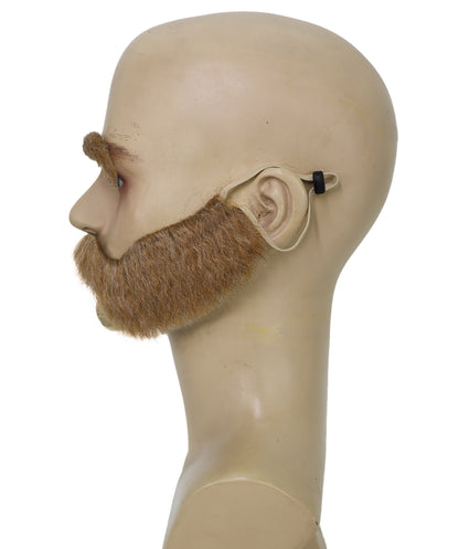 HPO Men's Ashe Blonde Beard, Mustache & Eyebrow Set | Costume Facial Hair Kit | Nordic-Style Character Look | Ideal for Cosplay, Theatre, Fancy Dress & Holiday Events