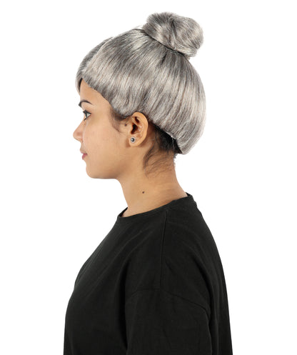 HPO Women's Elegant Lady Short Wig | Classic Grey Layered Hairpiece for Women | Lightweight Synthetic Fiber Wig for Parties & Daily Wear