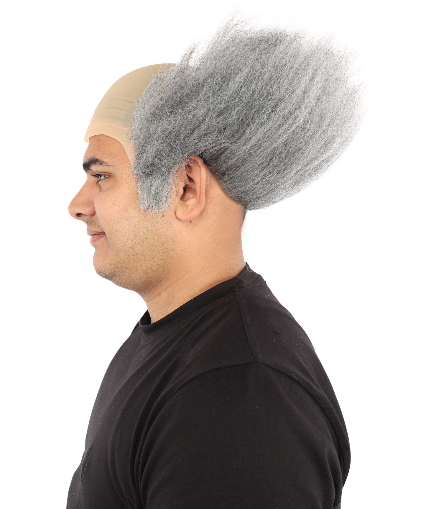 HPO Director Short Grey Wig with Skin Cap – 7 Inch Puffy Side Hair Wig for Men | Synthetic Wig for Theater, Parties, and Costume Events
