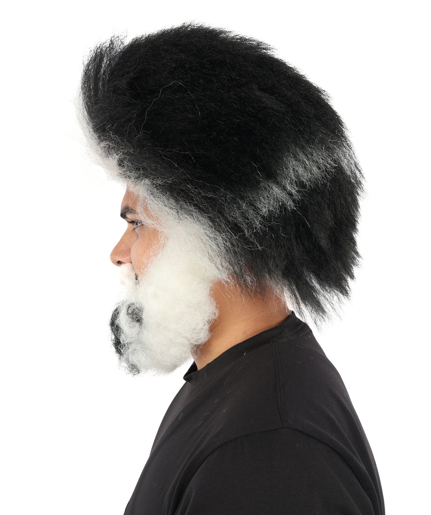 HPO Adult Men's Hillbilly Wig, Mustache & Beard Set | Straight Multicolor Hair with Matching Mustache, Beard & Sideburns | Synthetic Wig for Cosplay, Halloween & Roleplay