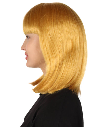 HPO Women's Shoulder Length Bob Wig Collection | Straight Halloween Wig Multiple Color Option | Premium Breathable Capless Cap