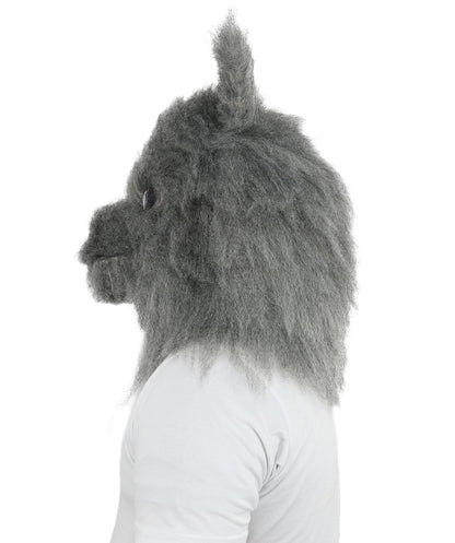 HPO Unisex Dark Grey Wolf Mascot Costume Bundle & Mask Set | Realistic Animal Full Coverage Outfit | Crafted for Parties and Cosplay events