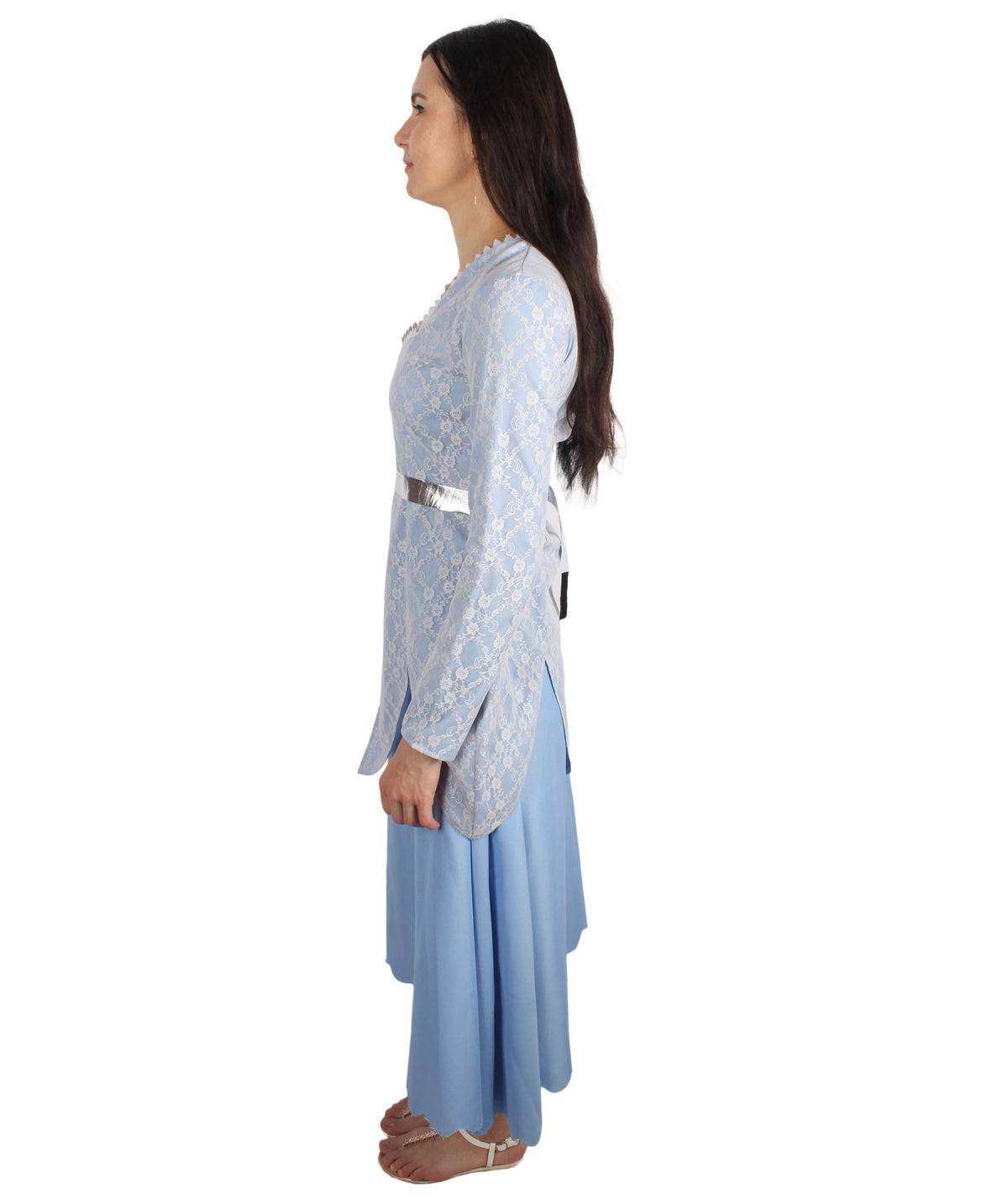 Adult Women’s Animated Movie Fairy Godmother Light Blue Gown Costume | Best for Halloween | Flame-retardant Materials