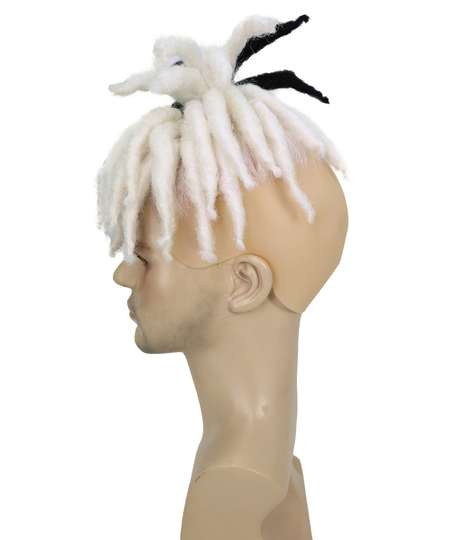 HPO Men’s American Rapper Dark Blue Dreadlock Updo Wig I Non-flammable Synthetic Fiber Wig