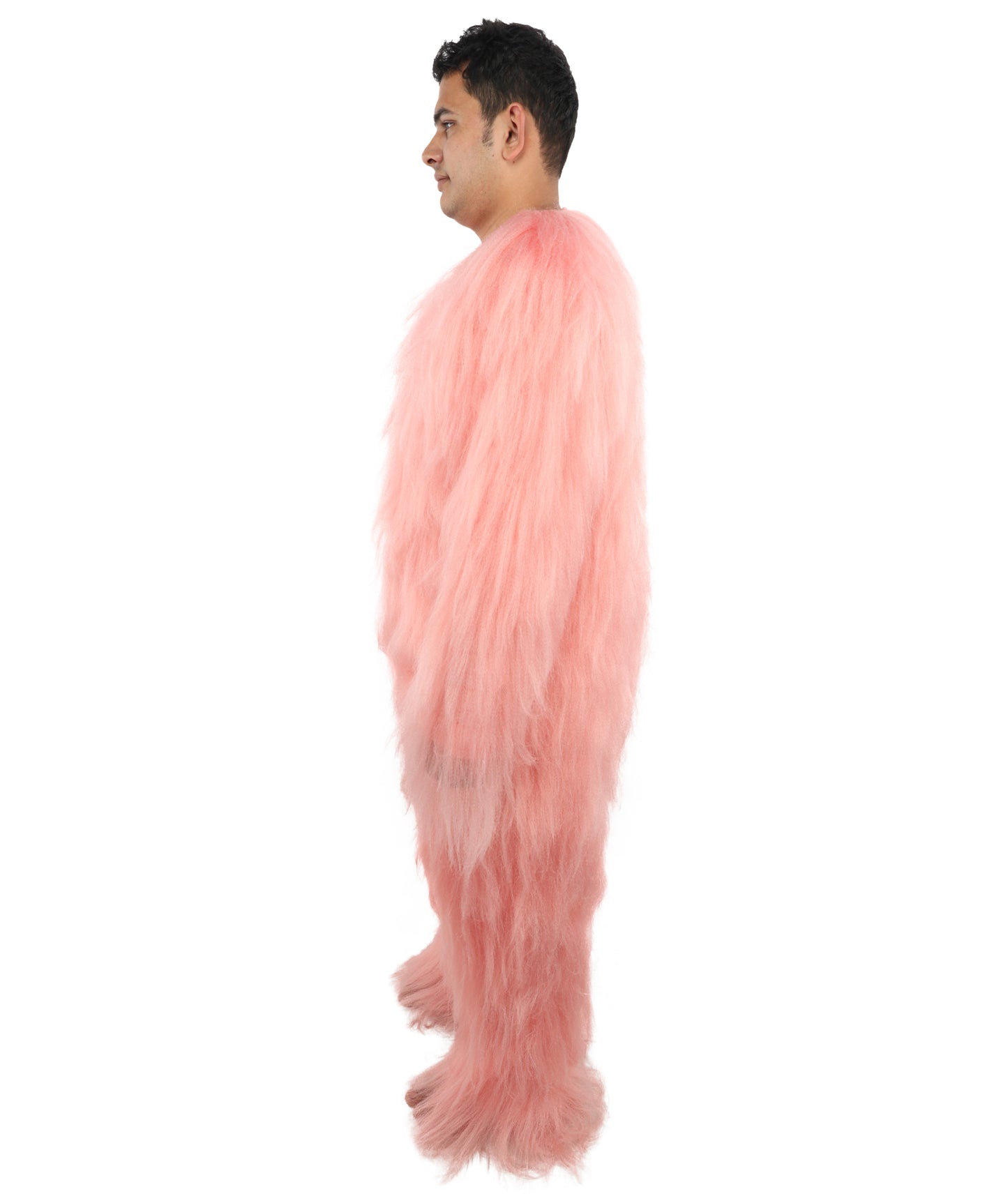 HPO Unisex Extreme Hairy Person Costume, Mask and Bundle - Full-Body Hair Suit Extra-Long Ash Brown Costume Wig for Halloween, Cosplay & Parties