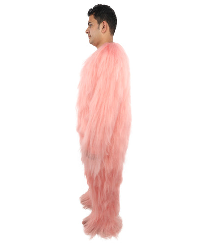 HPO Unisex Extreme Hairy Person Costume, Mask and Bundle - Full-Body Hair Suit Extra-Long Ash Brown Costume Wig for Halloween, Cosplay & Parties