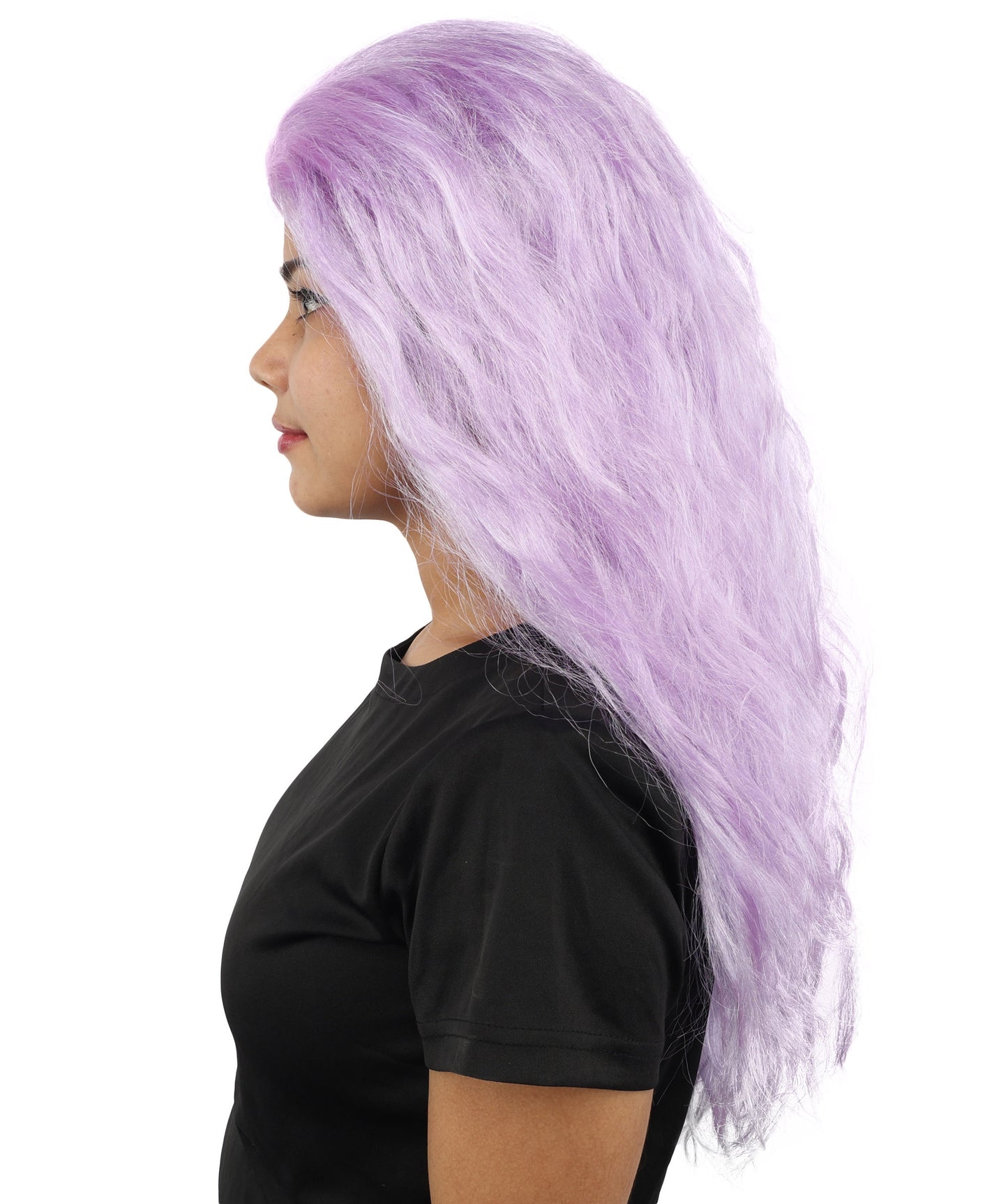 HPO Women’s Pink Long Wavy Wig | 25 Inch Long Hair with Capless Cap Design | Ideal for Playful at Halloween Cosplay, and Themed Parties