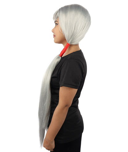 HPO Women's Extra Long Pigtail Wig | Multicolor Options | Floor Length Straight Twin Tails with Bangs, Heat Friendly Synthetic Fiber & Adjustable Cap | Halloween, Fairy Roleplay, Magical Girl Theme, Theater & Carnival