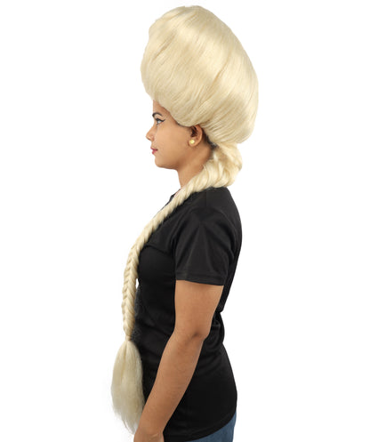 HPO Women’s Extra Long Golden Brown Count Dracula Wig | 42 Inch Synthetic Hairpiece Ideal for Gothic Noble Costume Halloween Cosplay Party Fancy Dress