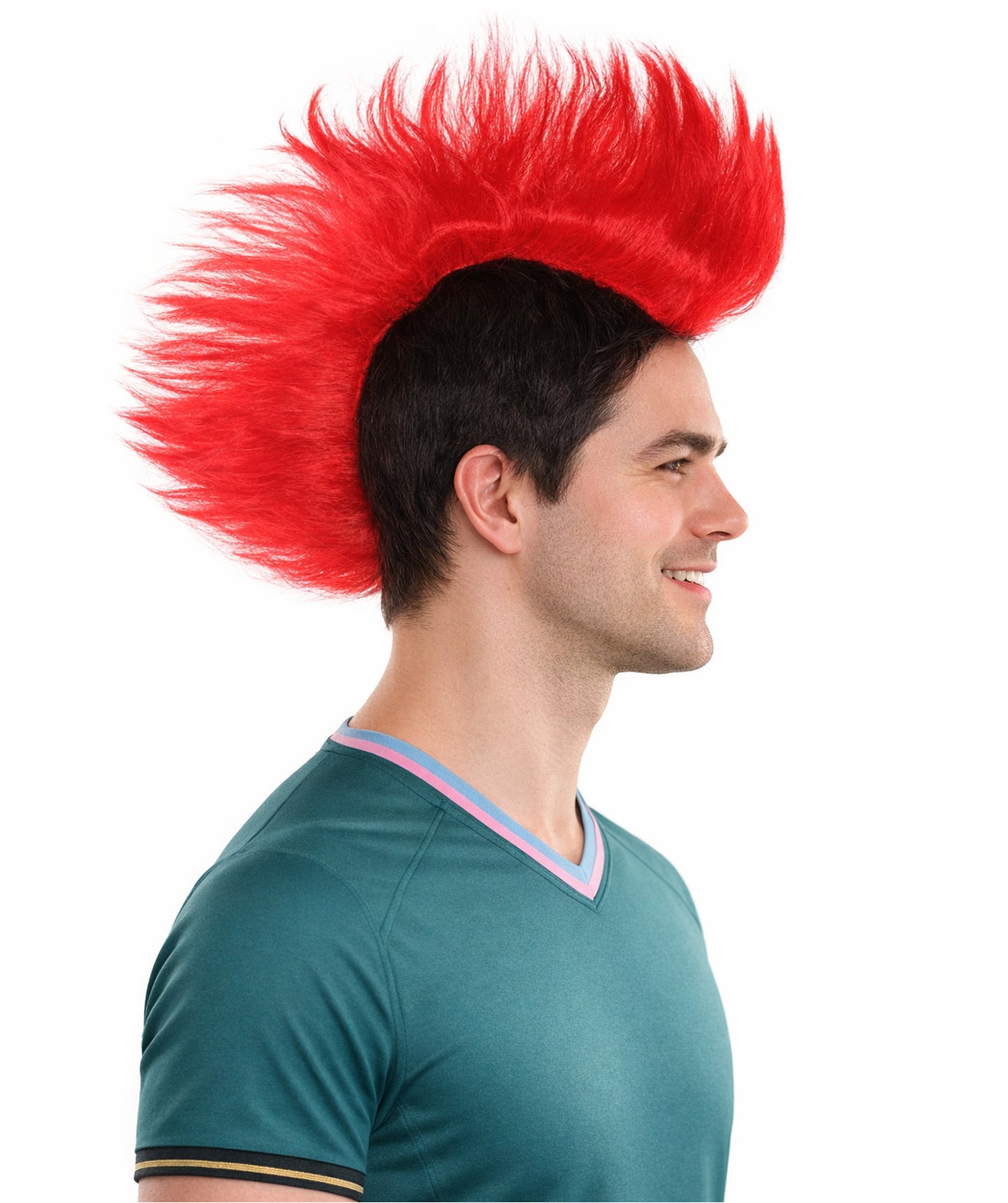 HPO Men's Multicolor Mohawk Wig | Halloween Wig | Premium Breathable Capless Cap