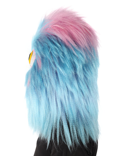 HPO Unisex Adorable Furry Multicolor Monster Costume Set with Head Mask & Bundle| Perfect for Halloween| Synthetic Fabric