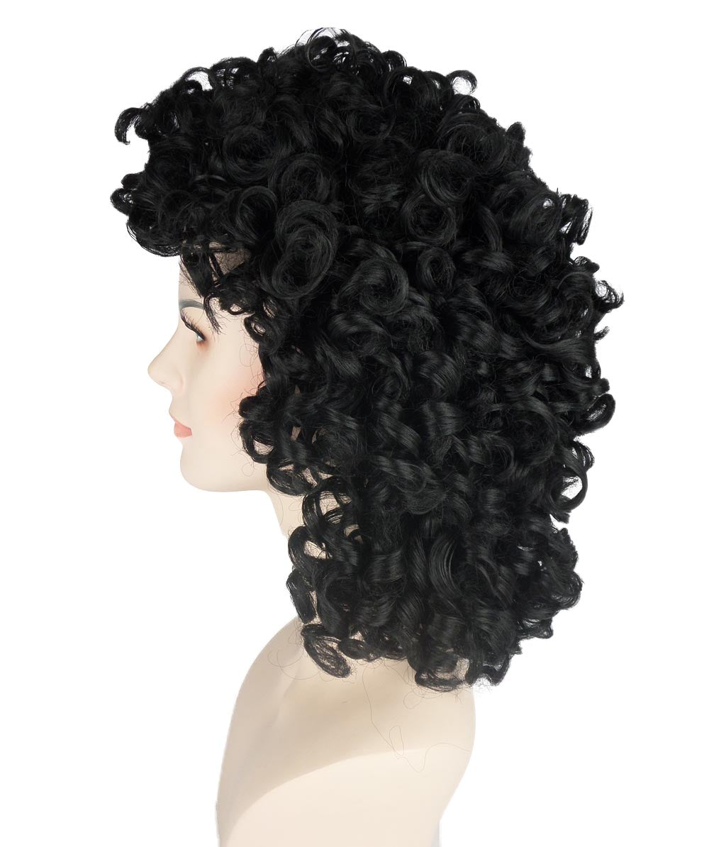 HPO Women's Medium Curly Olympian Lady Wig Collection | Fancy Halloween Wigs | Premium Breathable Capless Cap