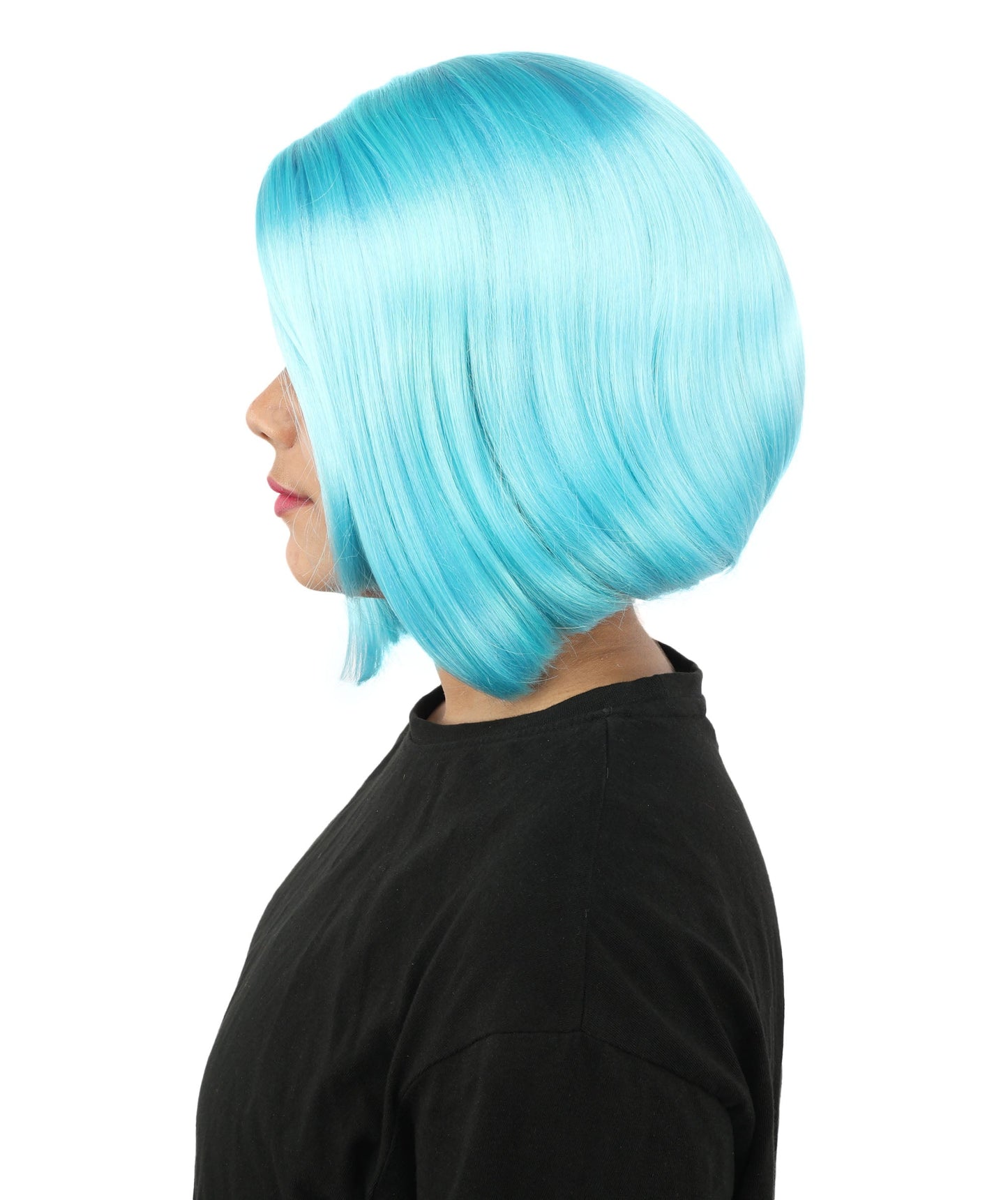 Adult Women's Two-Tone Bob Wig | Multiple Color Options | Short Straight Blunt Cut Inspired by American Pop Artist Look | Natural Hairline for Halloween and Cosplay