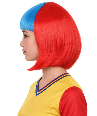 Colombia Flag Bob Wig Sport Party  | Patriotic Character Halloween Wig | Premium Breathable Capless Cap