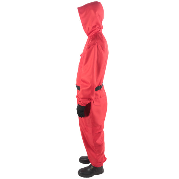 Red Hooded Jumpsuit