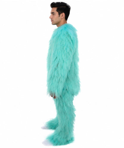 HPO Unisex Blue Furry Monster Costume, Mask and Bundle Set | Full Body Fur Costume with Matching Mask | Soft Plush Halloween Cosplay Outfit for Parties, Mascots & Performers
