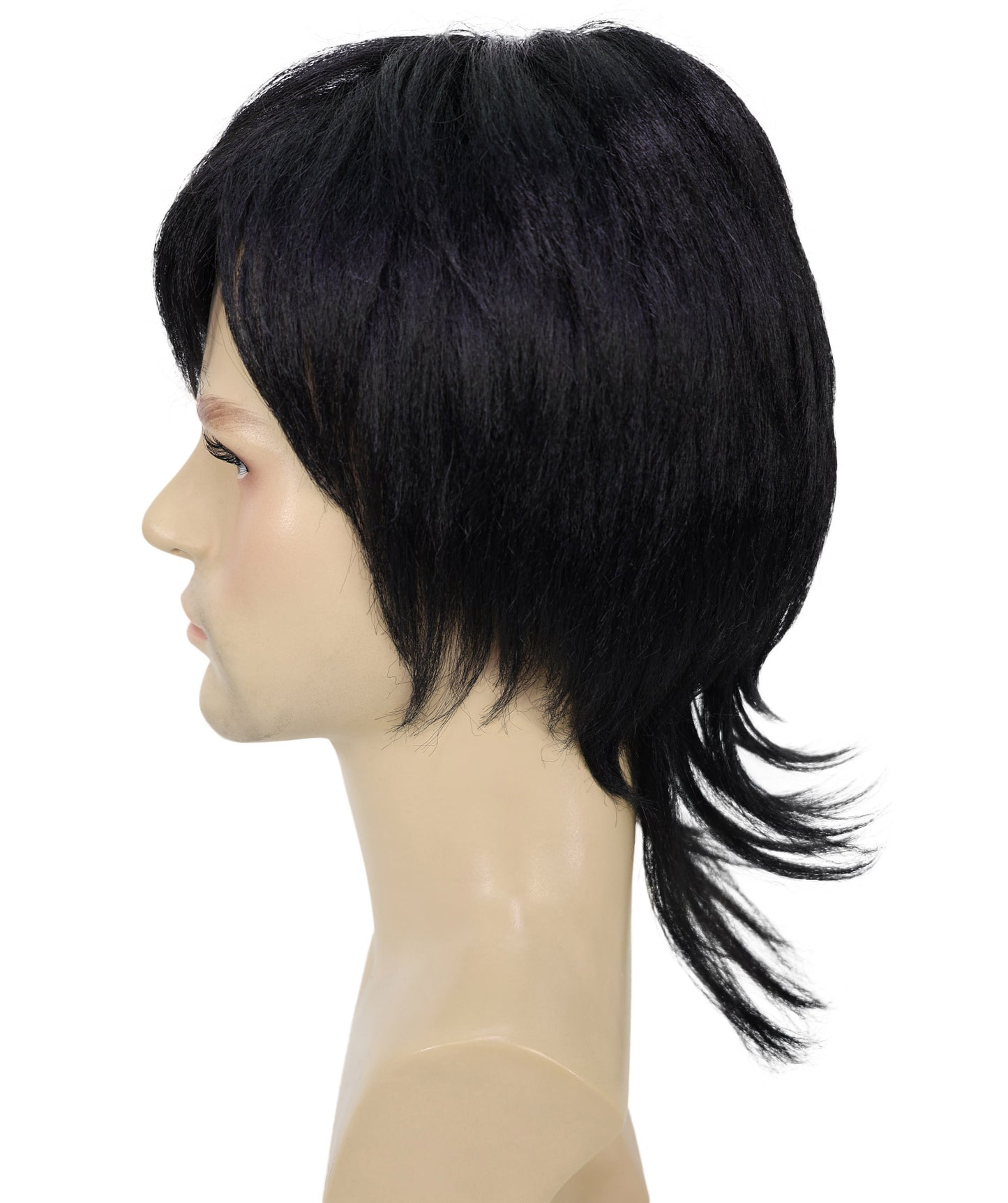 HPO Adult Men's Black Short Hair Wigs Tokyo Revengers Anime Harajuku Cosplay Hairpiece, Adjustable Cap for Comfort & Secure Fit