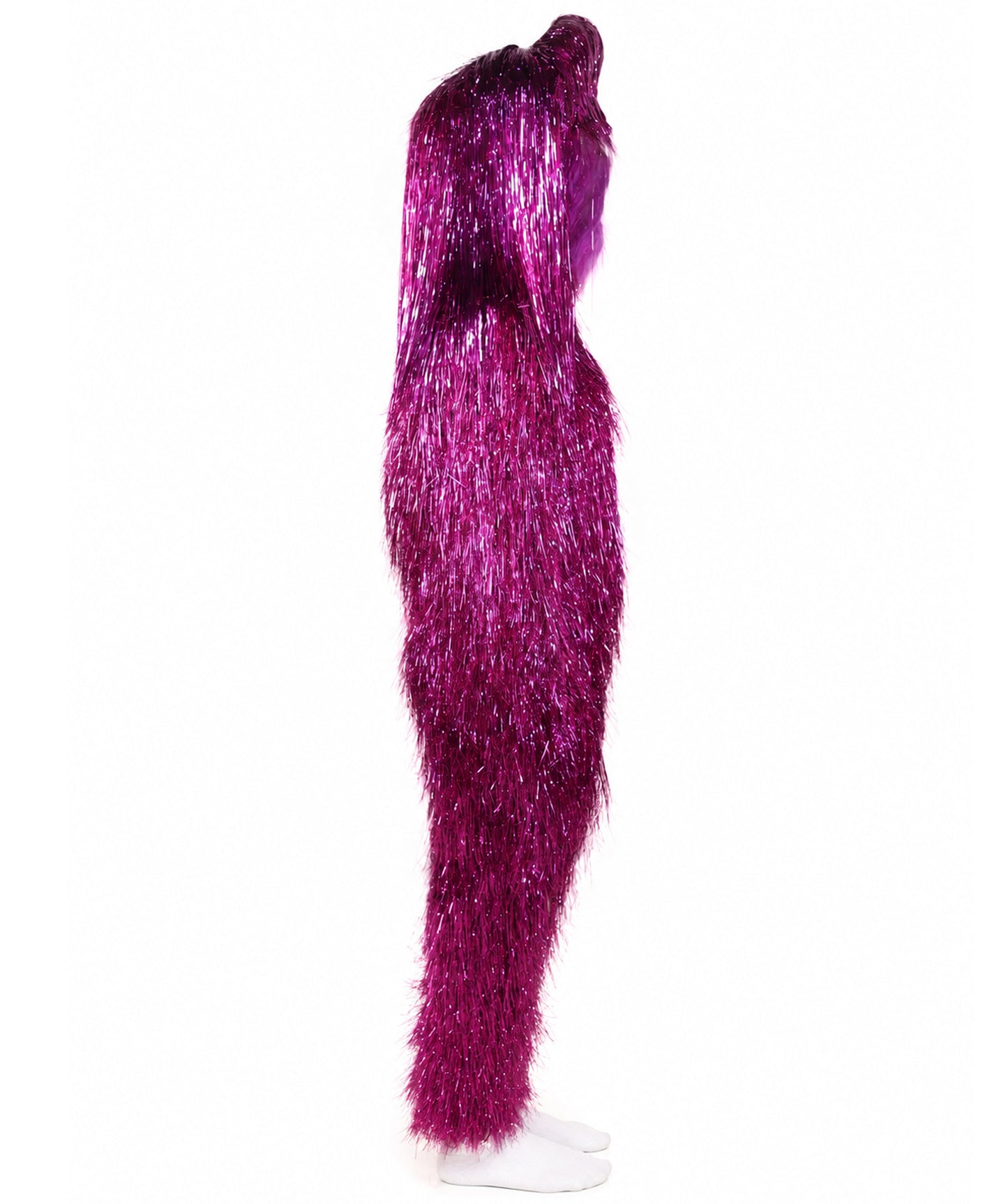 HPO Unisex Teen Extreme Tinsel Hairy Person Costume Bundle & Mask Set - Full-Body Tinsel Hair Suit Extra-Long Costume Wig for Halloween, Cosplay & Parties - Multiple Color Options