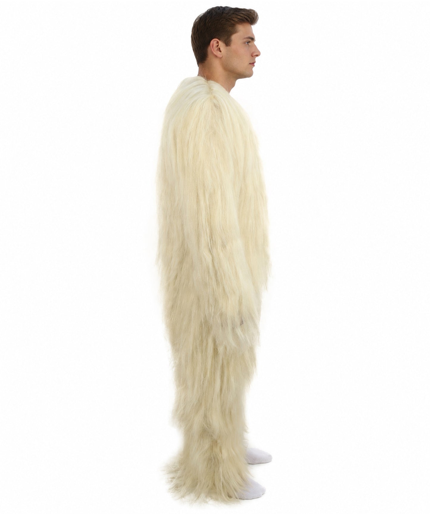 HPO Unisex Extreme Hairy Person Costume, Mask and Bundle - Full-Body Hair Suit Extra-Long Ash Brown Costume Wig for Halloween, Cosplay & Parties