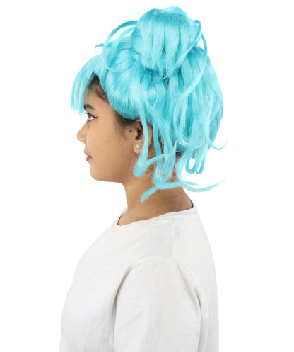 HPO Adult Women’s Messy Twin Bun Wig with Graphic Bangs | Multiple Color Options | Edgy Wig for Cosplay, Fashion Events, Halloween & Stage Wear | Adjustable Cap, Lightweight Synthetic Fiber