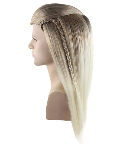 Men's Legolas TV Movie Character Blonde Wig | Adult Braids Prestyled Long Straight Wigs | Anime Roleplay Costume Wigs for Halloween Parties