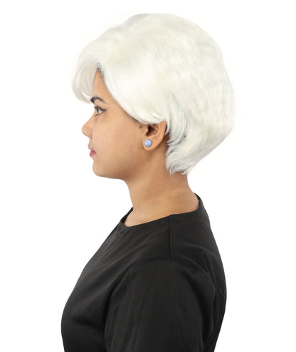 HPO Adult Women’s Short Black Wig | 10 Inch, Sleek and Smooth Bob Hairpiece | Ideal for Cosplay, Costume, and Themed Events