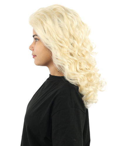 HPO Adult Women’s 16-Inch Medium Wig with Soft Curls | Multiple Color Options | Ideal for Cosplay, and Themed Events | Elegant, Versatile Hairpiece for Various Looks