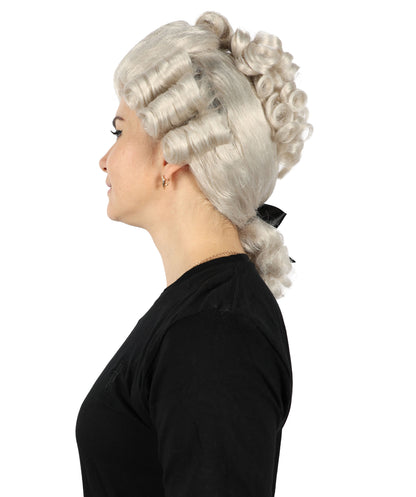 HPO Women Heian Mystara Curly White and Blonde Wig| For Party and Halloween | Flame-retardant Synthetic Fiber | Breathable Capless Cap |