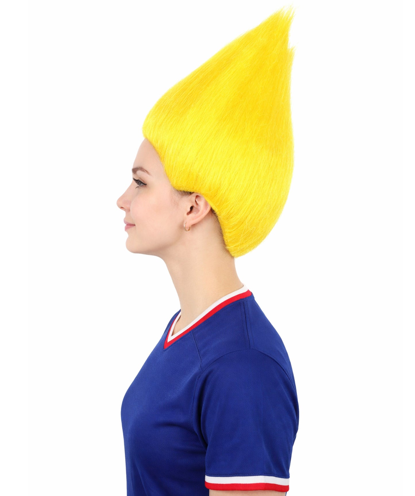 HPO Unisex Troll Wig for Yellow Color I Ideal for Halloween I Flame-Retardant Synthetic Fiber Hair