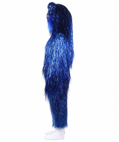 HPO Unisex Teen Extreme Tinsel Hairy Person Costume Bundle & Mask Set - Full-Body Tinsel Hair Suit Extra-Long Costume Wig for Halloween, Cosplay & Parties - Multiple Color Options