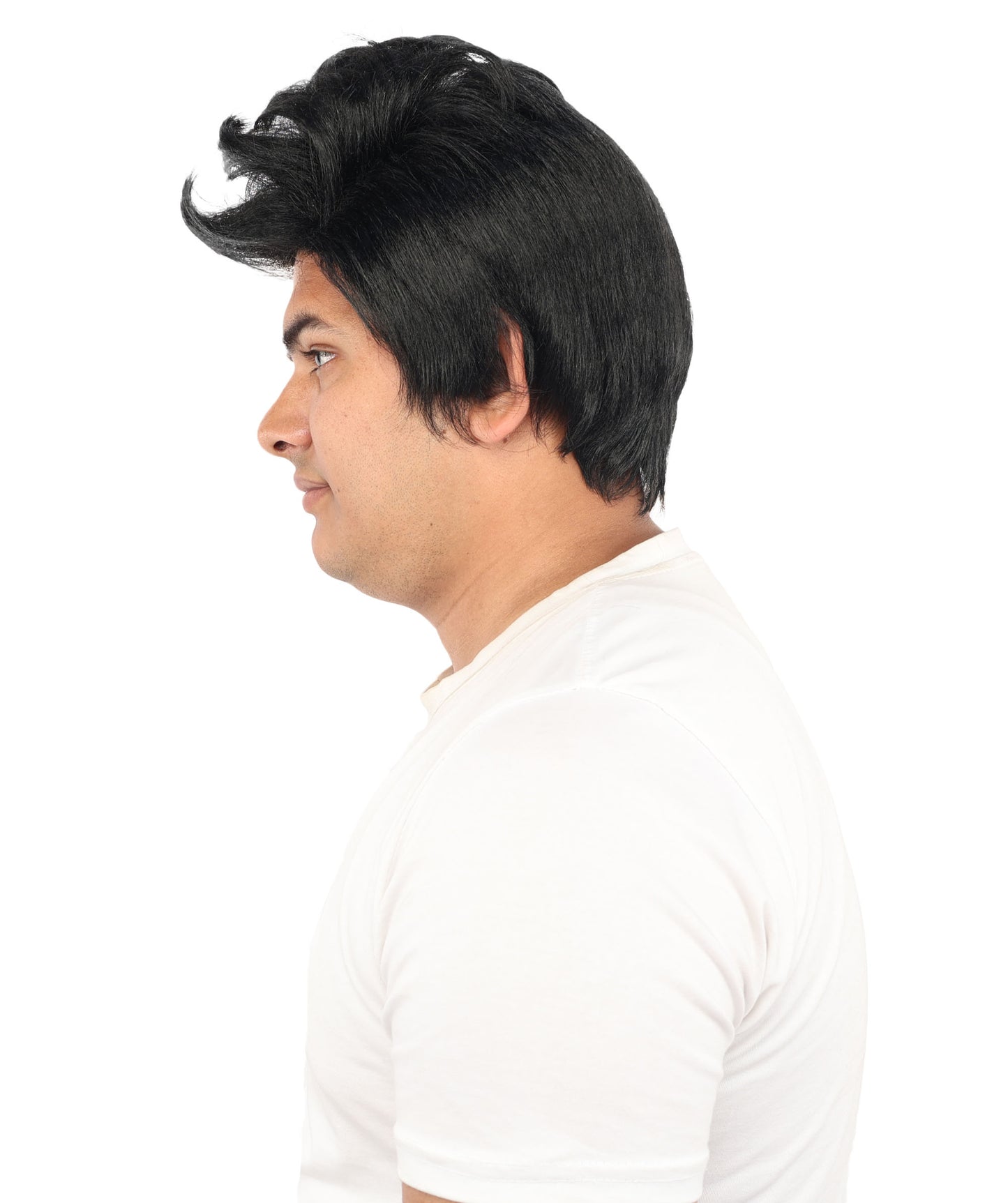 HPO Men's Brain Slug Orange Wig | Medium Spiked Synthetic Hair with Attached Green Alien Plush and Messy Texture | Sci-Fi Cosplay, Halloween, Cartoon Theme Party, and Funny Costume Accessories