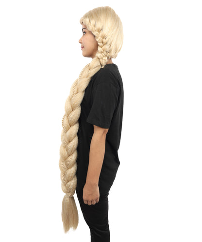 HPO Women’s Princess Inspired Blonde Wig | Extra Long Thick Braid | Synthetic  Hairpiece for Cosplay, Halloween, Stage & Themed Parties