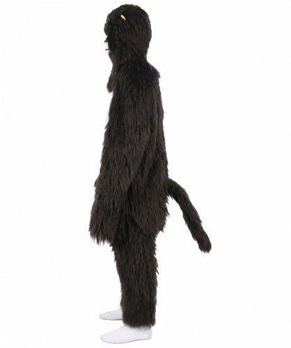 HPO Black and Grey Gorilla Costume with Mask | Long Synthetic Fibers Bundle