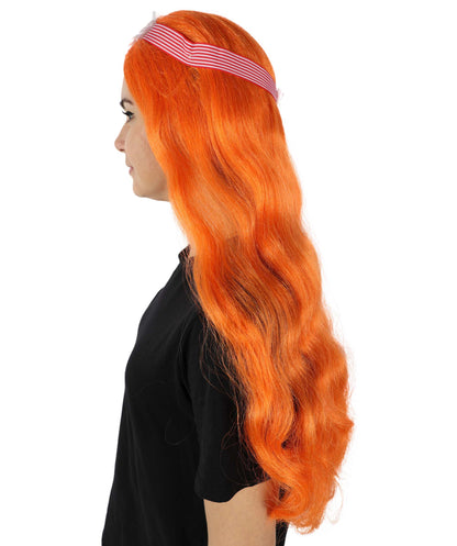 HPO Women's 60's Long Multiple Hippie Groovy Wig, Flame-retardant Synthetic Fiber