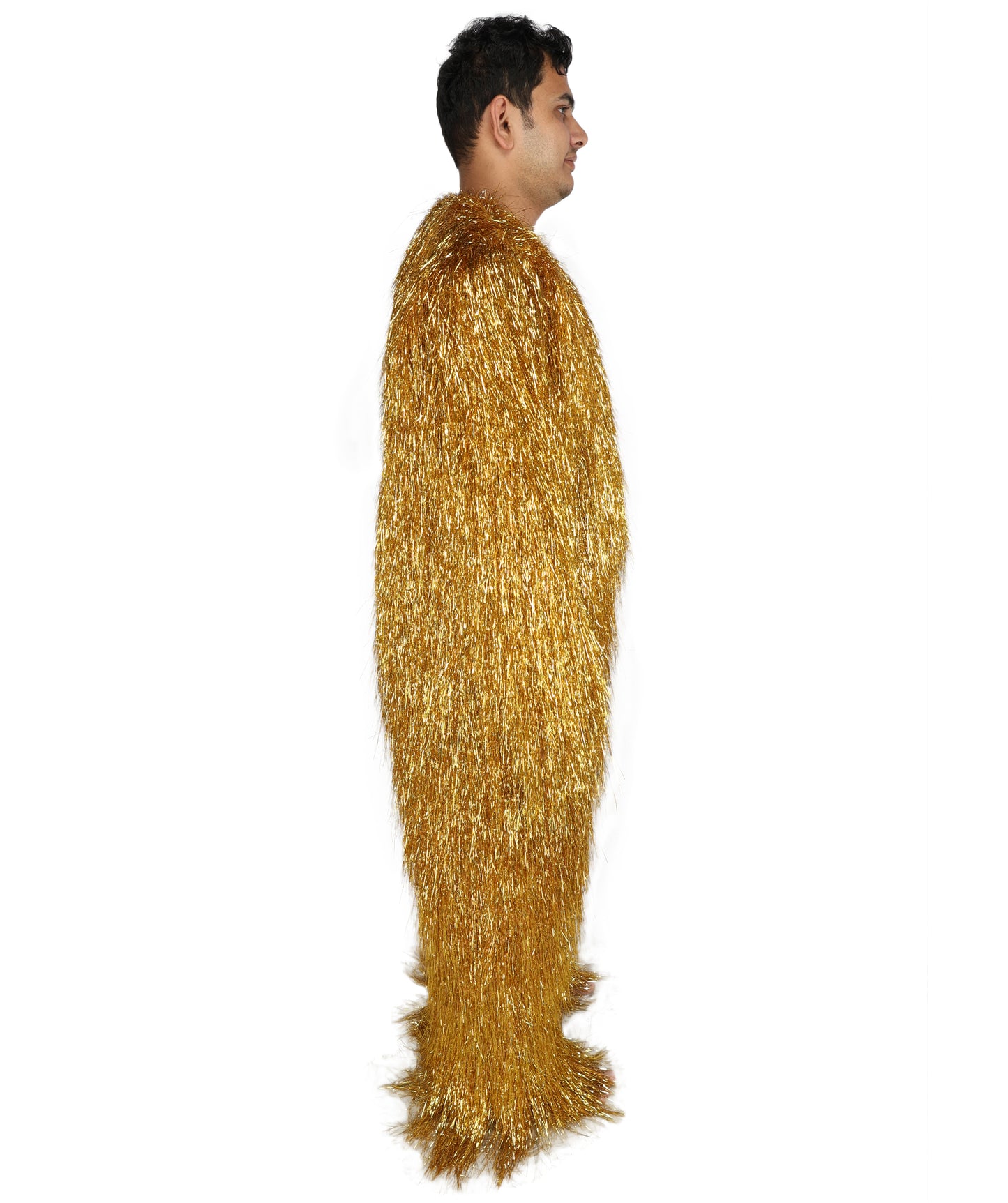 HPO Unisex Teen Extreme Tinsel Hairy Person Costume Bundle & Mask Set - Full-Body Tinsel Hair Suit Extra-Long Costume Wig for Halloween, Cosplay & Parties - Multiple Color Options