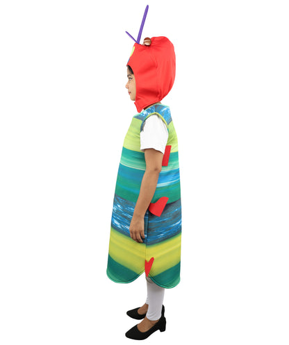 Colorful Caterpillar Costume | Adult Multicolor Striped Bodysuit with Antenna Hood | Playful Insect Outfit for Halloween, Cosplay & Parties