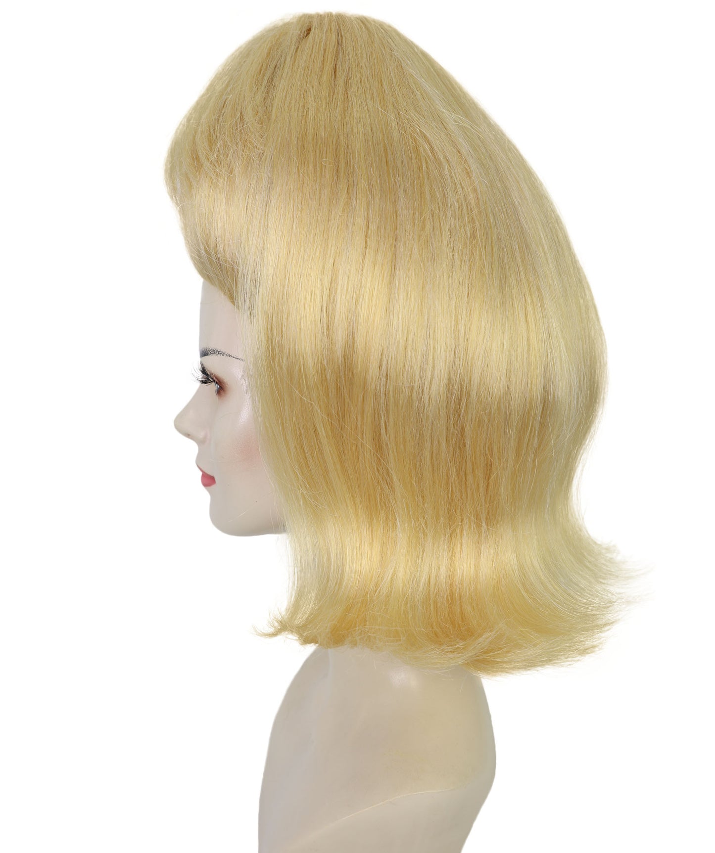 HPO Beehive Style Blonde Wig for Women | Retro 1960s Vintage Hairpiece | Tall Updo Synthetic Wig for Halloween, Theater, Rockabilly & Party Dress-Up