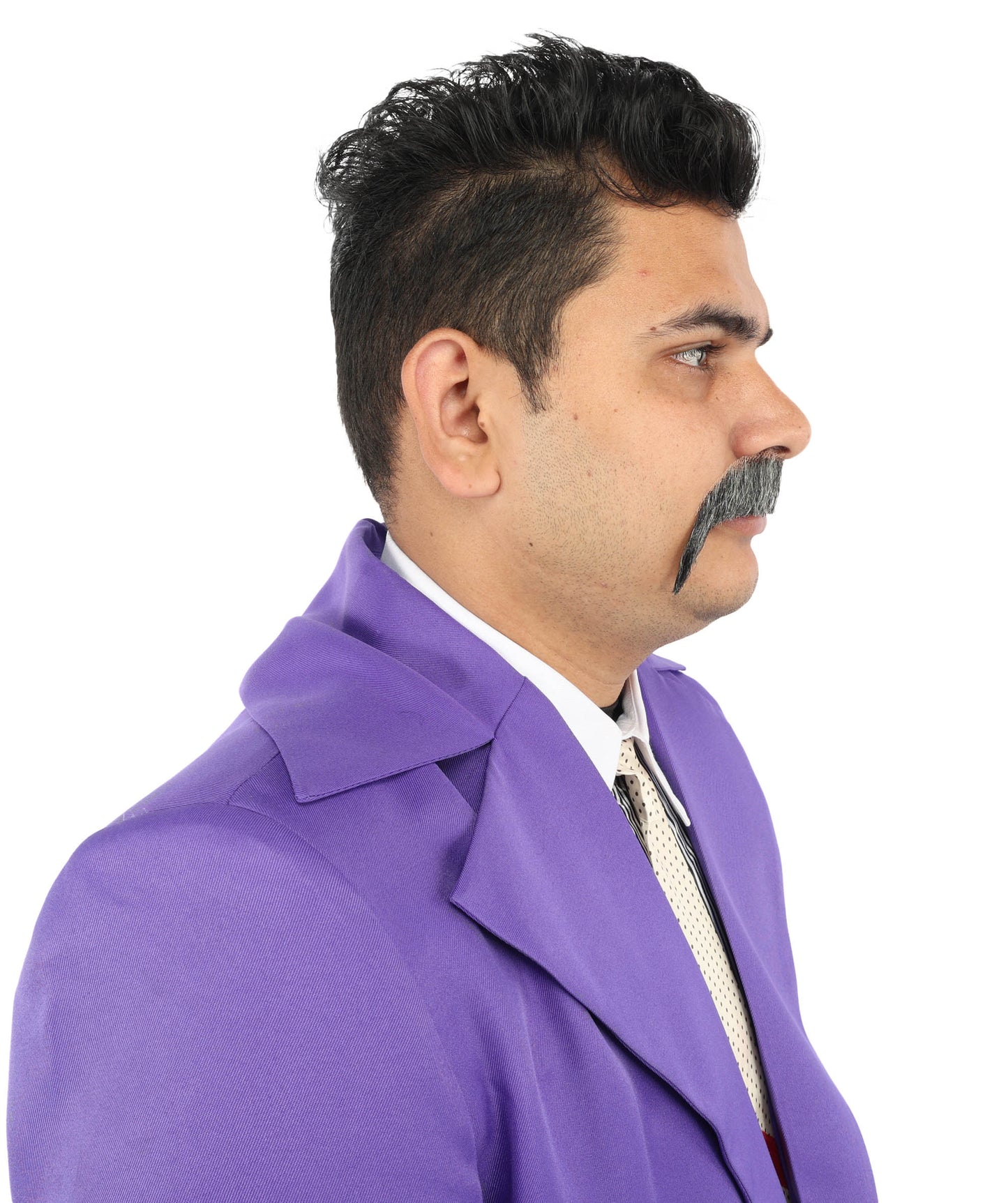 Men's long Horseshoe Human Hair Mustache | Facial Hair Multiple Colors Option | HPO