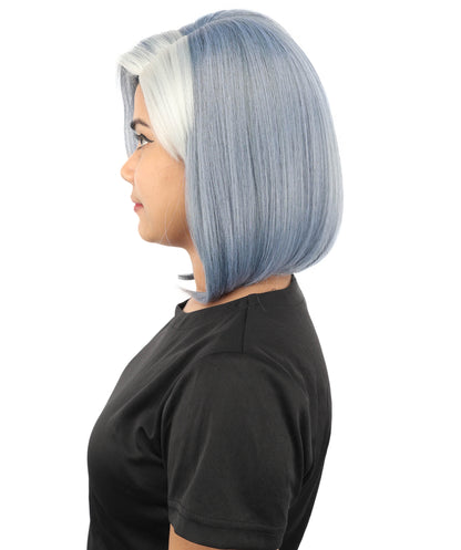 HPO Women's Voluminous Bob Multicolor Wig | Striking dual-tone hue, create of synthetic fiber, smooth full texture, breathable base | Party, Halloween, theater, drag, performance, costume events